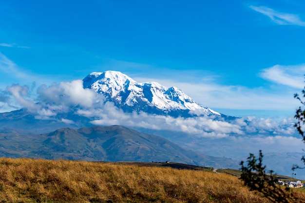 snowy Chimborazo with its slopes covered in snow