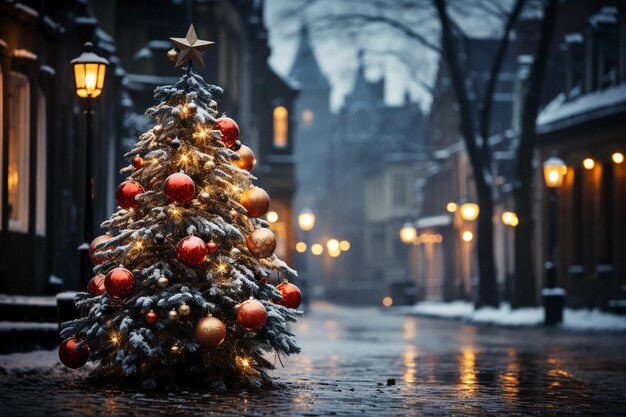 snowy christmas cozy day atmospheric photo