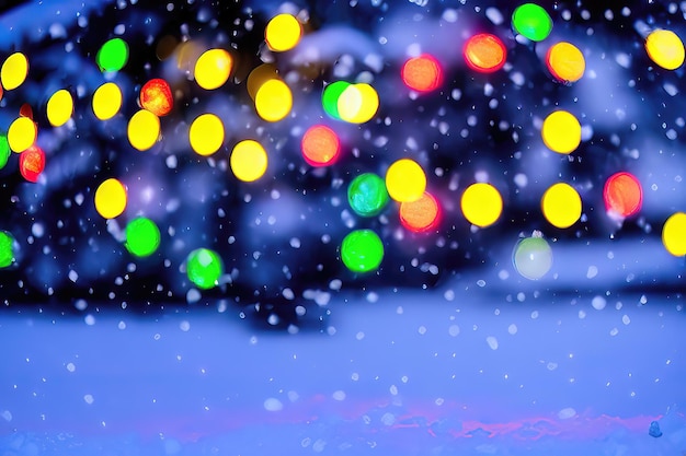 Snowy and Decorative Christmas Setting Generative AI