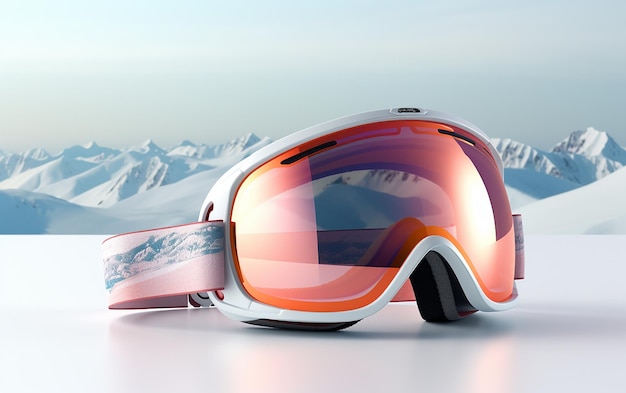 Photo snowy elegance ski goggles on white background 8k resolution