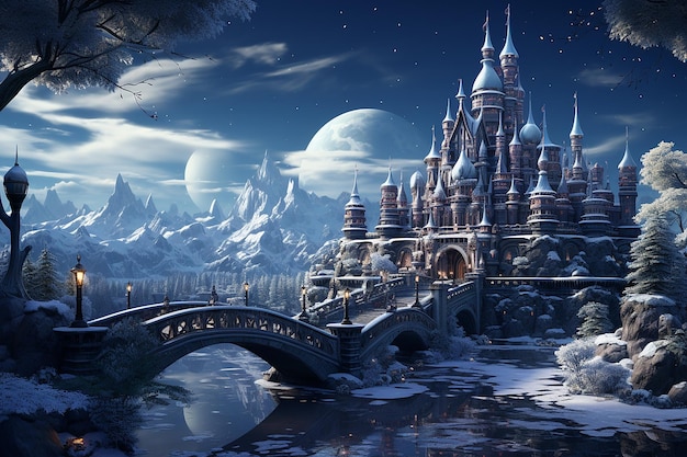 Snowy Fantasy Castle