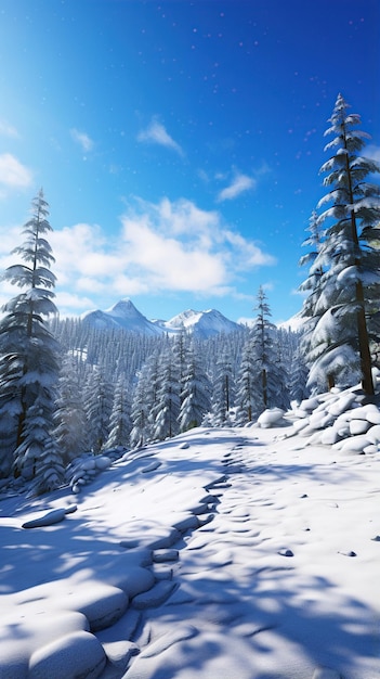 Snowy landscape background AI Generated