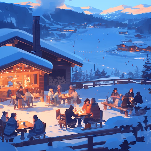 Snowy Mountain Chalet Gathering