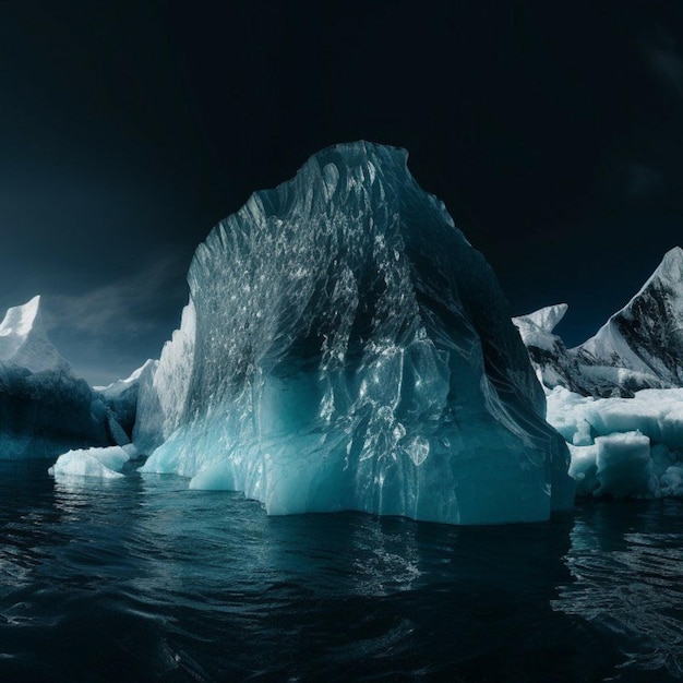 Snowy mountain lamdscape