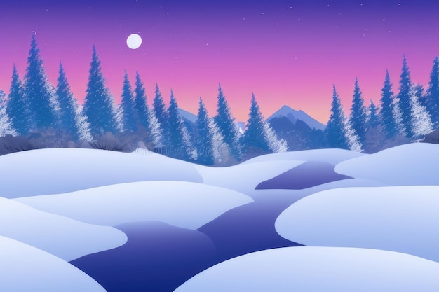 雪山と青空が映える雪山の風景