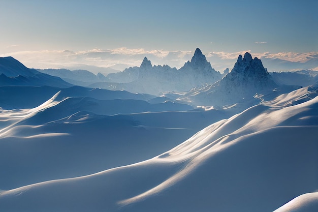 Snowy Mountain Peaks Background