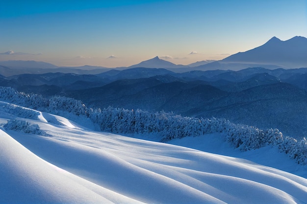 Snowy Mountain Peaks Background