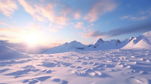 A snowy mountain with snow on it