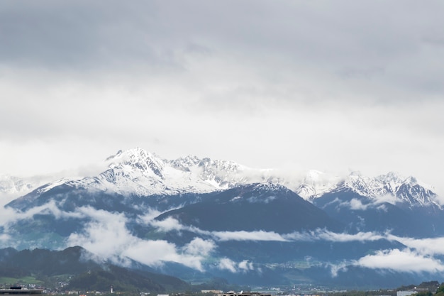 Snowy mountains in the Alps