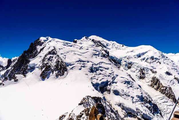 Snowy mountains Chamonix Mont Blanc HauteSavoie Alps France