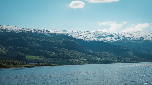 Photo snowy mountains of norway snow in the mountains rest in winter