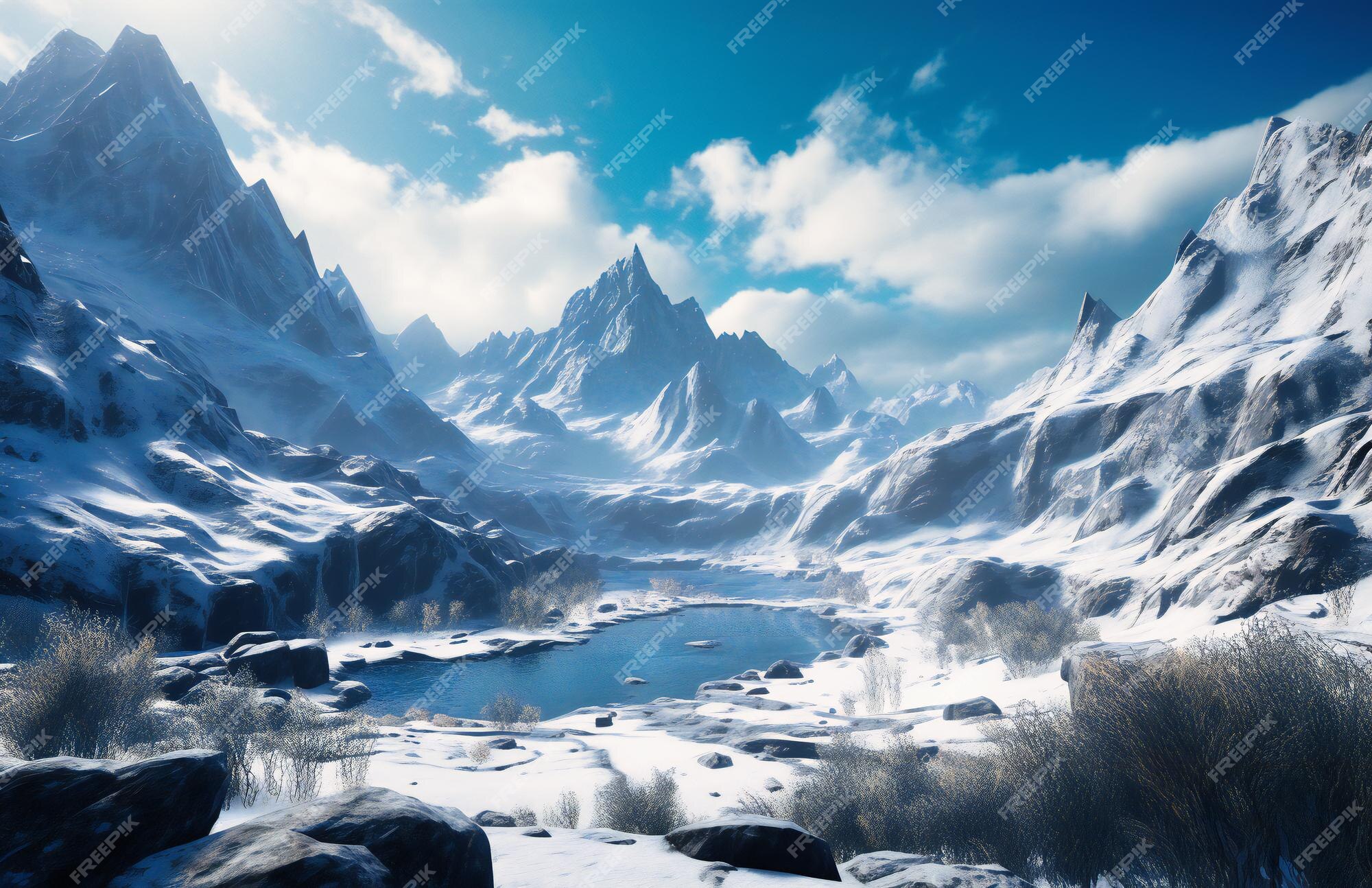 Snowy Mountains and Hills Background Pack