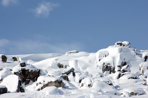 雪に覆われた山々