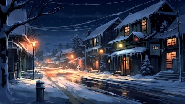 Snowy Night Background