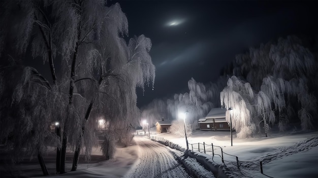 Snowy night background