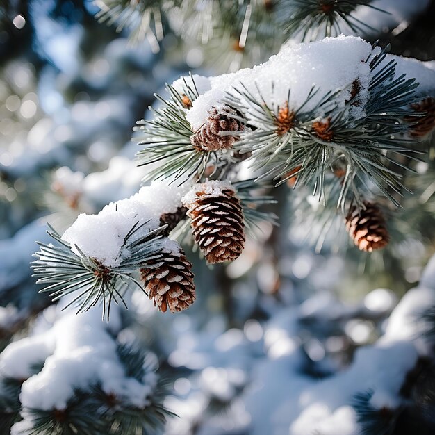 Snowy Outdoors on a Sunny Day with CloseUp Shots