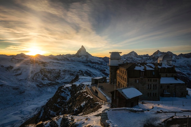 Snowy panorama of Gornergrat