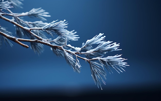 a snowy pine branch minimal digital art