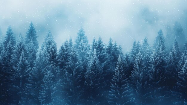 Photo snowy pine forest winter wonderland