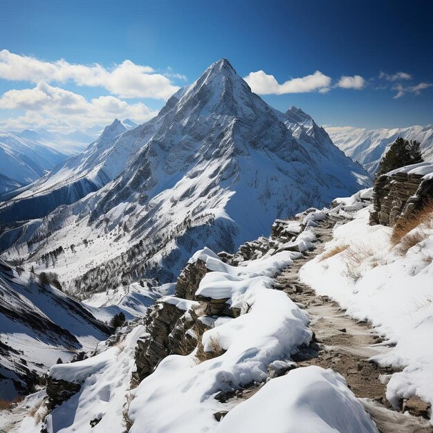 Snowy Pinnacle Perspectives Mountain Landscape Photo