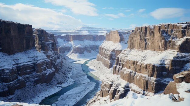 Photo snowy river in the grand canyon a national geographic photo