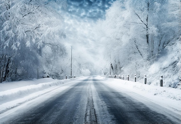 snowy road image