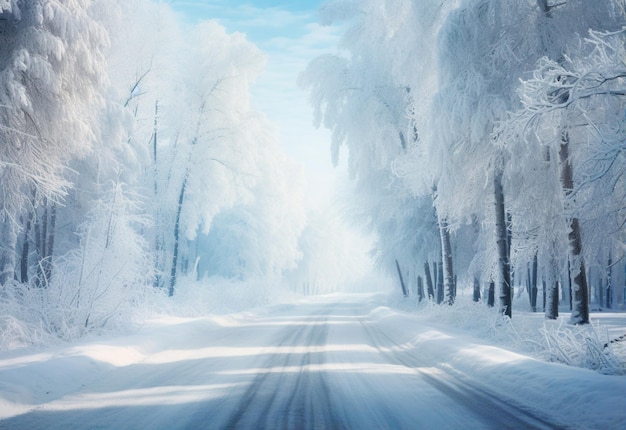 snowy road image