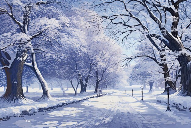 A snowy road with a sign that says quot winter quot | Premium AI ...