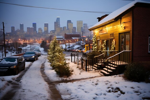 Photo snowy rooftop bars