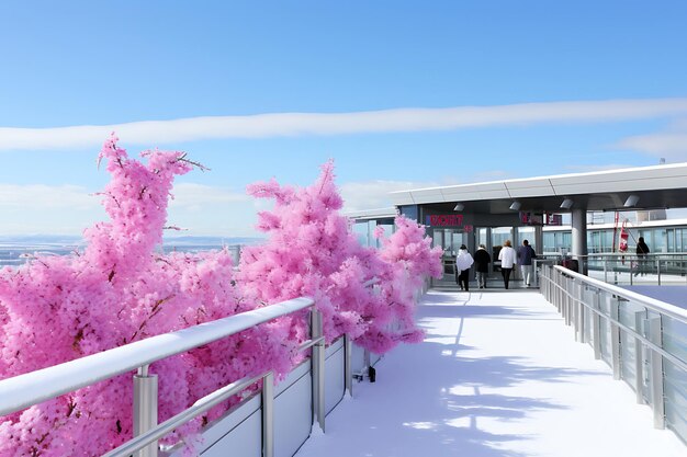 Snowy rooftop gardens