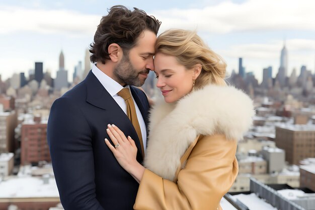 Snowy rooftop weddings