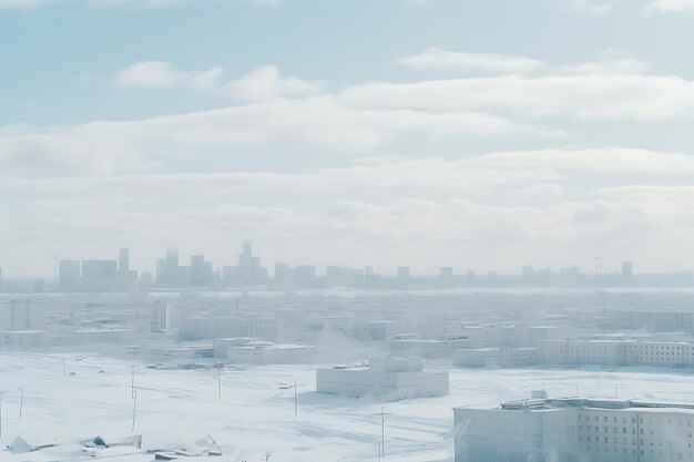 雪の屋根と街並み