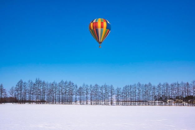 Snowy scenery of eastern hokkaido in winter