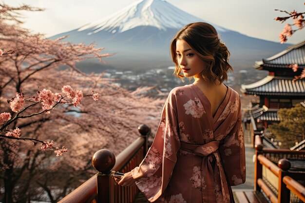 日本の富士山の雪景色