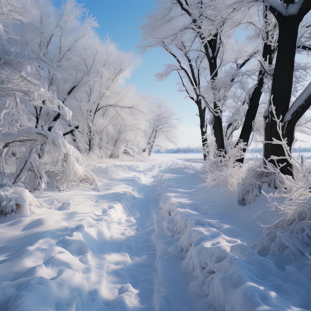 Snowy scenes winter landscape photo