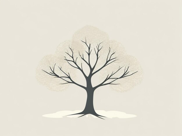 Photo snowy tree illustration with realistic shadow effects