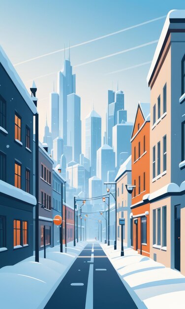 a snowy winter city landscape