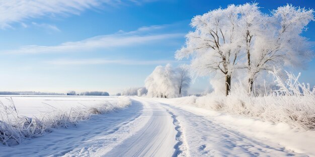 Snowy winter road