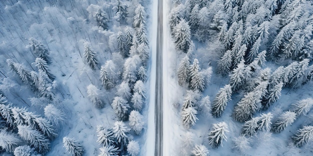 Snowy winter road