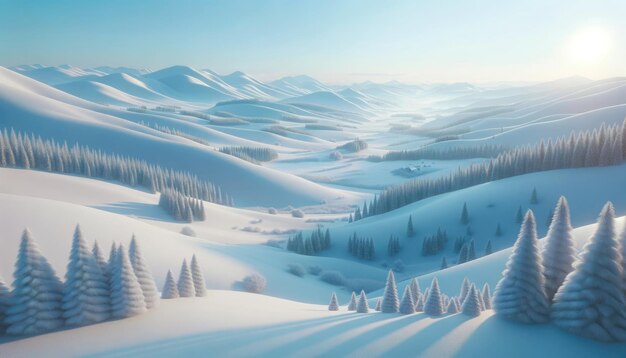 Snowy winter scene background