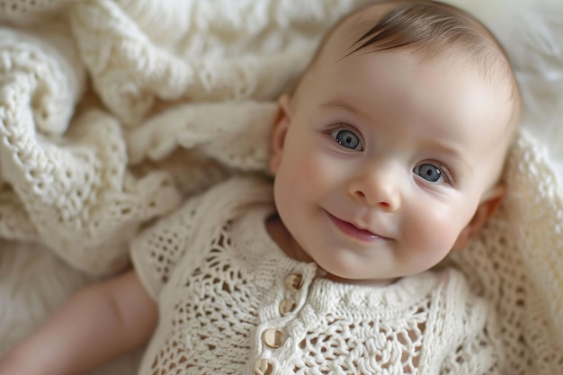 Photo snug baby wearing white bodysuit generate ai