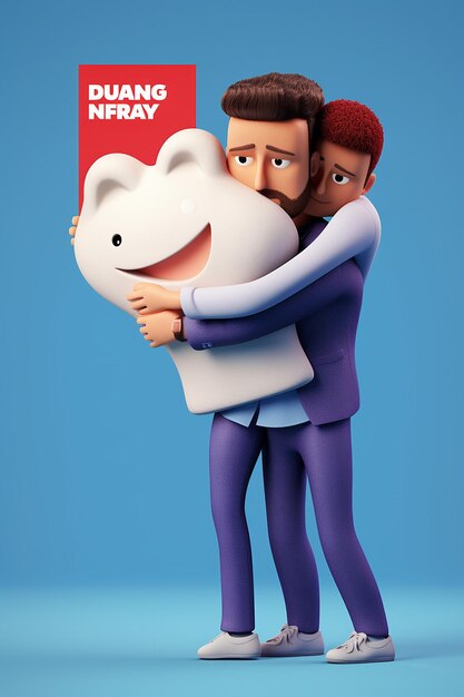 Foto così creativo minimal 3d national hugging day poster design