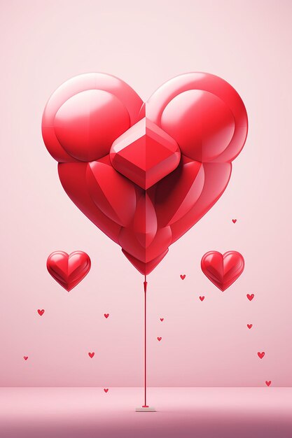 写真 ミニマル 3d バレンタインデーポスターデザイン