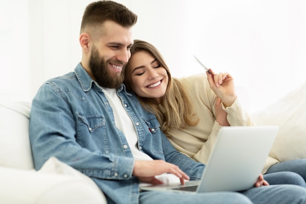 So Easy Millennial Couple Doing Online Shopping In Internet