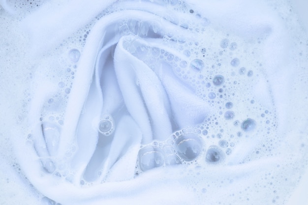 Soak a cloth before washing, white cloth