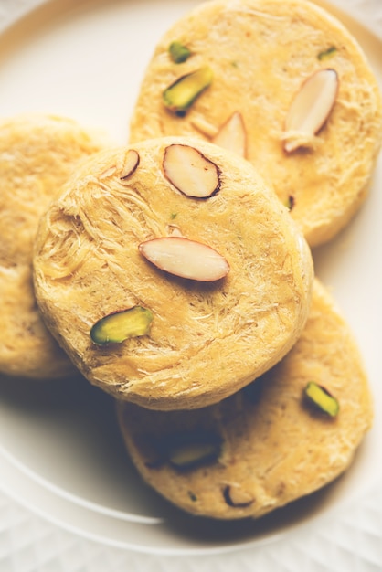 Soan Papdi or Son roll or Patisa, popular sweet from India