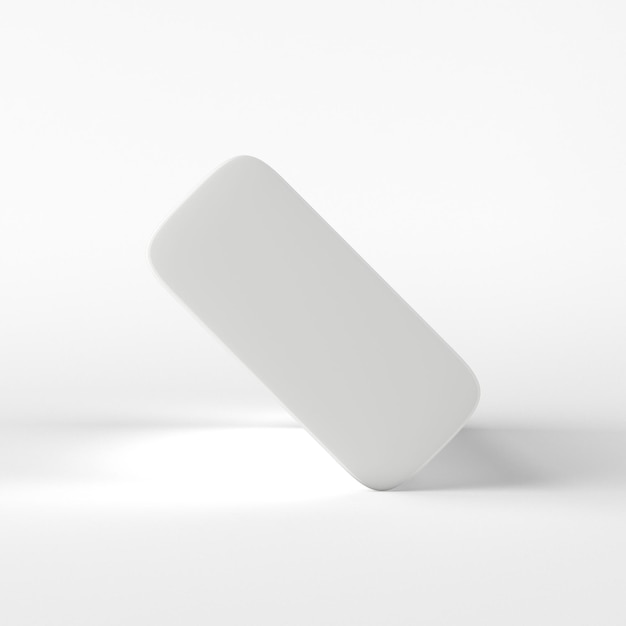 Photo soap bar box side view floating in white background