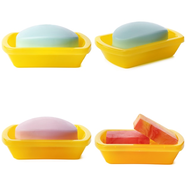 Soap bars isolated on the white background