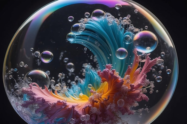 Soap bubble bursting captured in exquisite detail