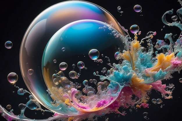 Soap bubble bursting captured in exquisite detail